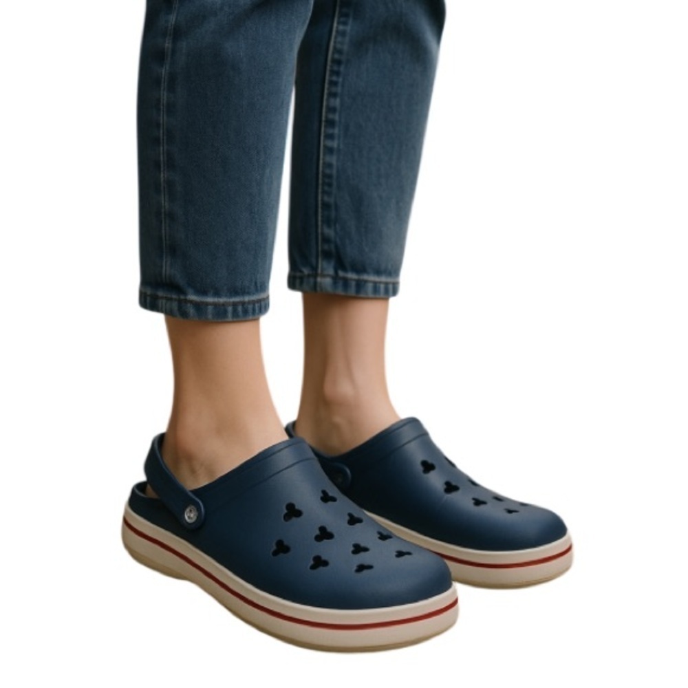 DISNEY X Crocs Collab Parks Mickey Cutout White Red Navy Blue Men 8 Ladies 10